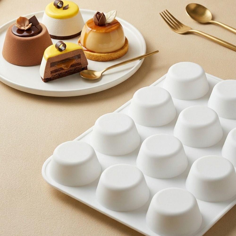 12 Cavity Silicone Baking Molds Non-Stick Cupcake Molds New Pudding Mould  for  Dessert Baking