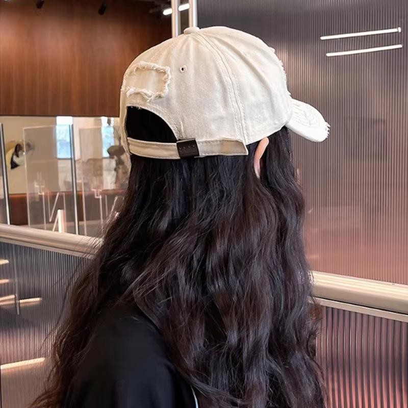 Punk Holes Hip Hop Baseball Cap For Men Women Solid Color Cotton Snapback Peaked Hat Ins Korean Outdoor Street Sunscreen Hats