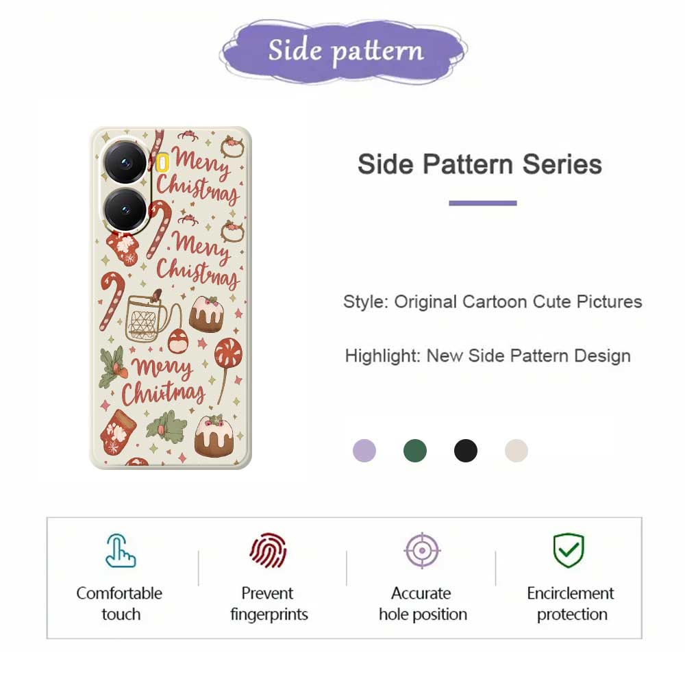 For Xiaomi Redmi Turbo 4 5G/Poco X7 Pro 5G Case Merry Christmas Pattern Printing Straight Edge TPU Phone Back Cover