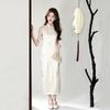 Embroidery White Sleeveless National Style New Chinese Style Suzhou Long Cheongsam Improved Young 1011 New Women's High Sense