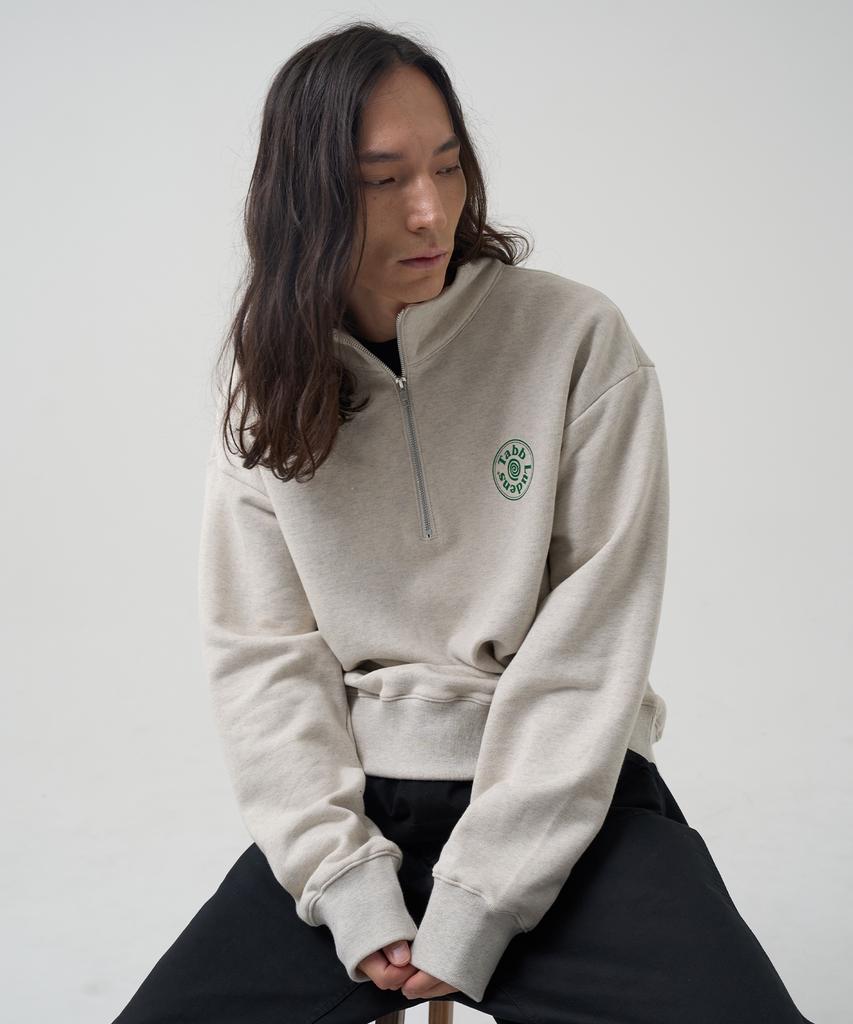 TABBLUDENS Tabb Logo Half Zip Sweatshirt_Oatmeal