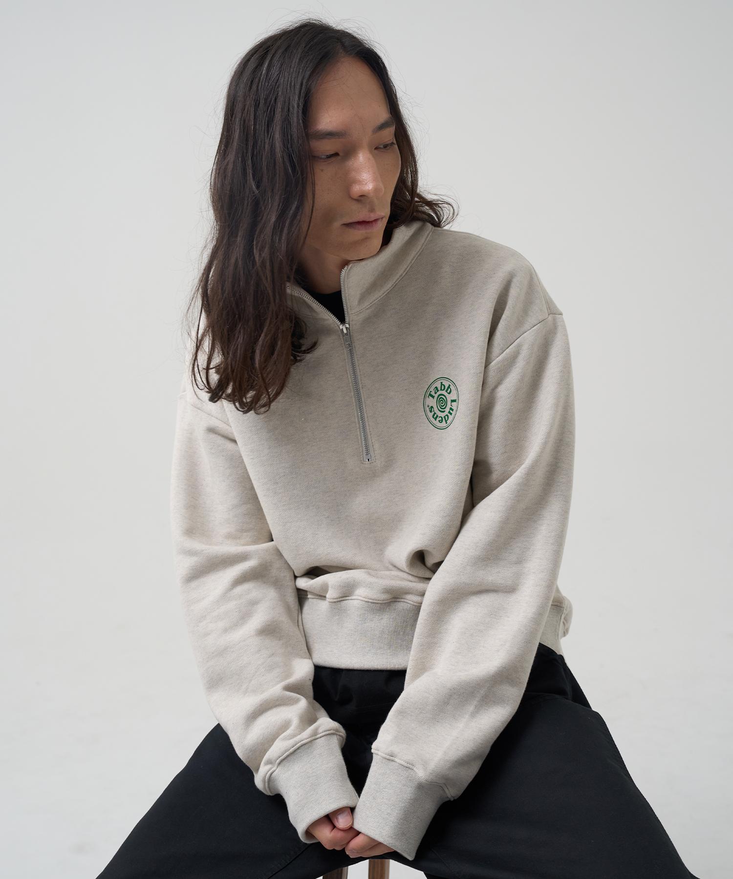 Tabrudens Tabb Logo Half Zip Sweatshirt_Oatmeal L