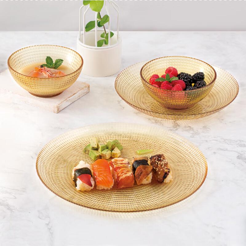 VISIONS Amber Glass Dinnerware Set