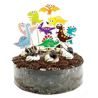 9 stücke Cartoon Dinosaurier Cupcake Topper Glücklich Geburtstag Party Dekorationen für Kuchen Baby Dusche