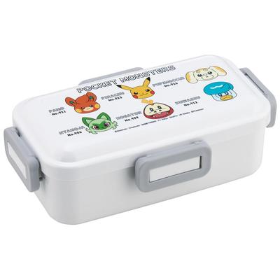 Bento Single Made In Dishwasher and Microwave Face Box, 530ml, Tier, Japan, Leak-Resistant, 4-Point Lock, Safe, Pokémon Design, PFLB6AG-A