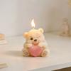 3D Bear Holding Heart Silicone Mold Cute Cartoon Animal Candle Soap Resin Craft Mould DIY Valentine's Day Gift Making Tool