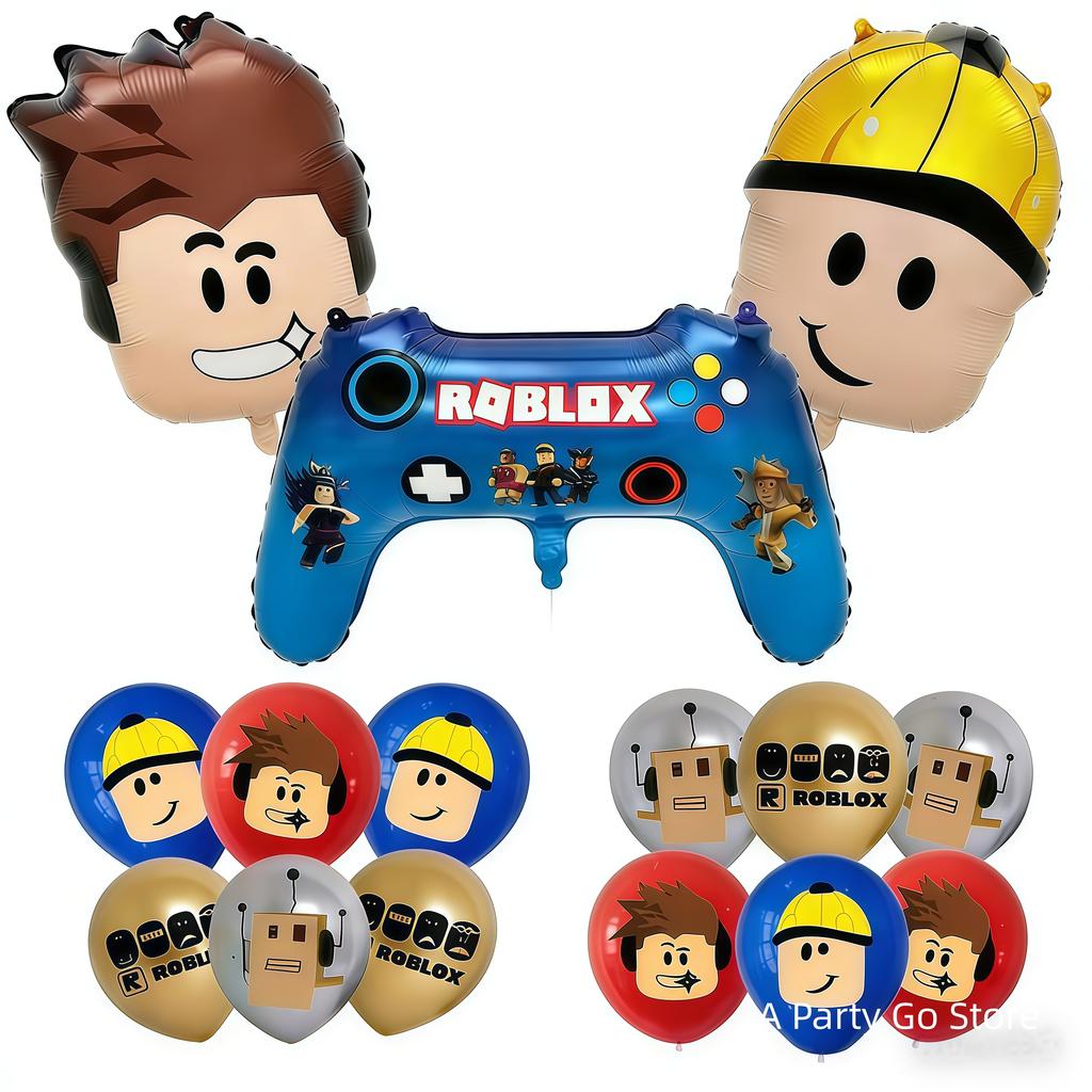 Roblox Balloons Roblox Themed Boy Balloons Cartoon Double-sided Shaped Birthday Party Decorations  Happy Birthday Decoration