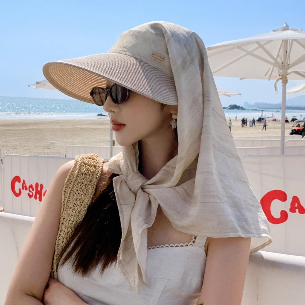 

Korean Style Summer Sun Hat Print Scarf Baseball Cap Sweet Cool Headscarf Hat Women