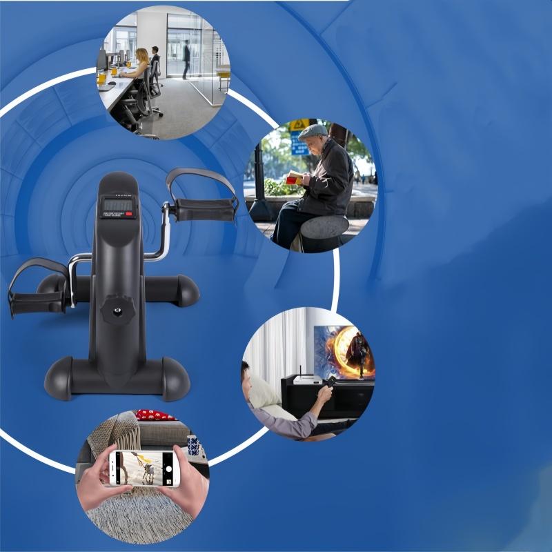 Mini Exercise Bike Static Bike Under Desk Pedal Exerciser Adjustable Magnetic Resistance Arm Leg Trainer LCD Display Home Gym