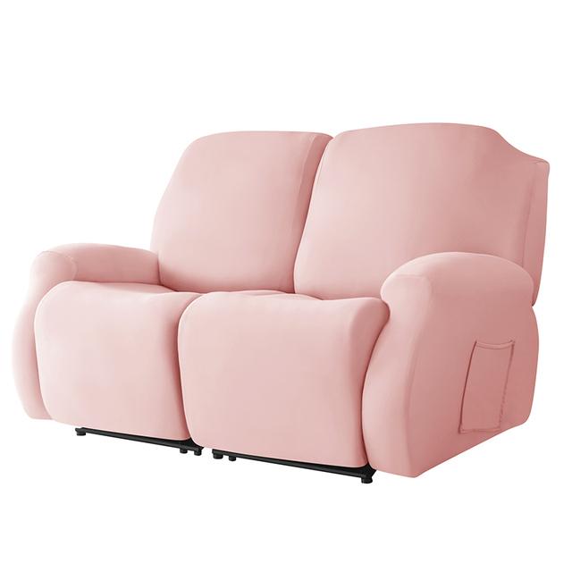 1 /2 /3 /4 Seat Recliner Sofa Cover Stretch Reclining Sofa Cover For Living Room Soft Solid Color Armchair Covers Washable 4 Pieces