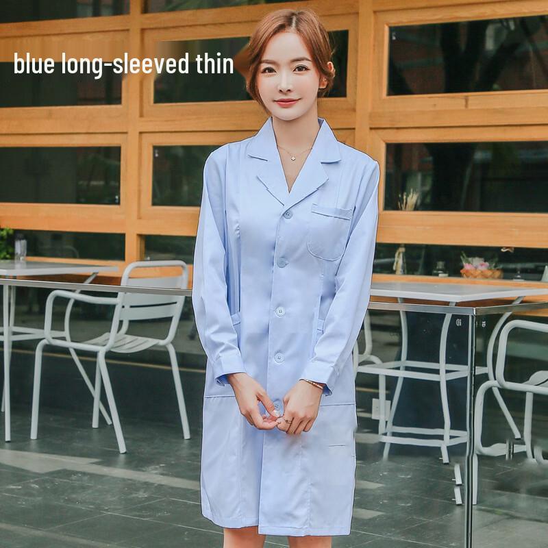 Aviator Blue Long Sleeve Medical Lab Coat M