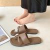 Trendy Design Slipon Sandals Minimalist Stylish Flat Slippers For Ladies Outdoor Leisure Wear