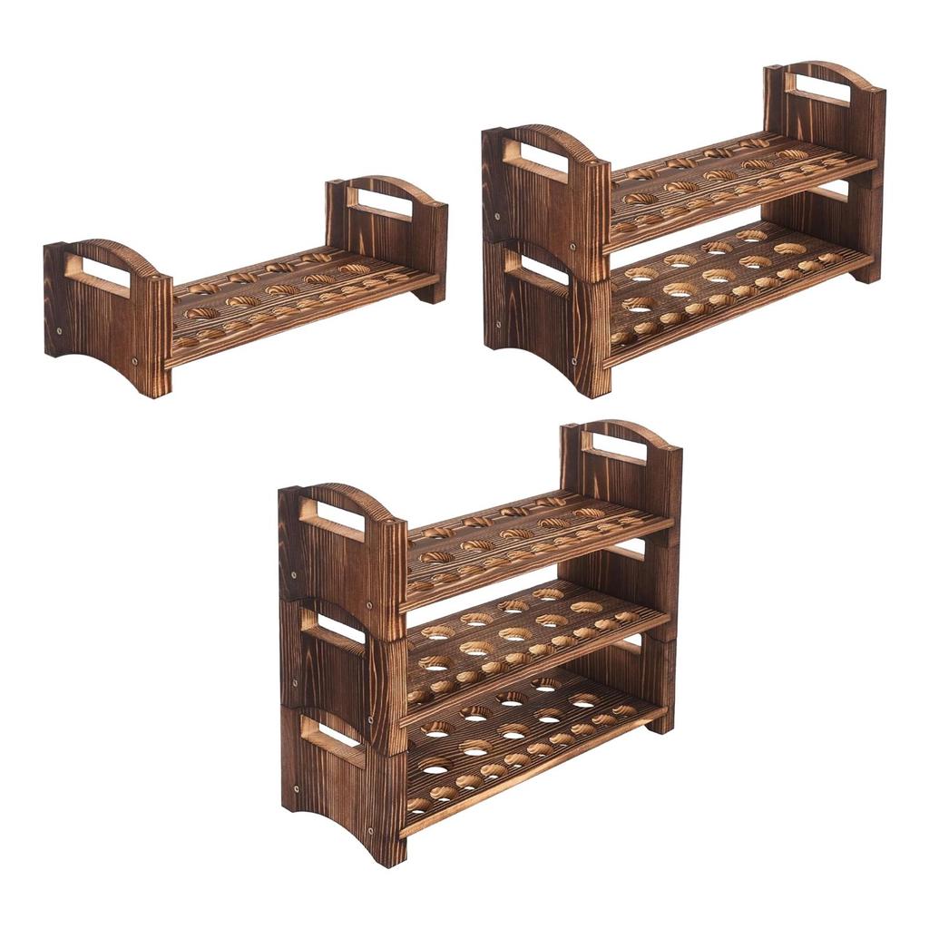 Wooden Egg Holder Organizer Portable Stackable Reusable with Handle Display Stand for Cabinet Kitchen Countertop Restaurant