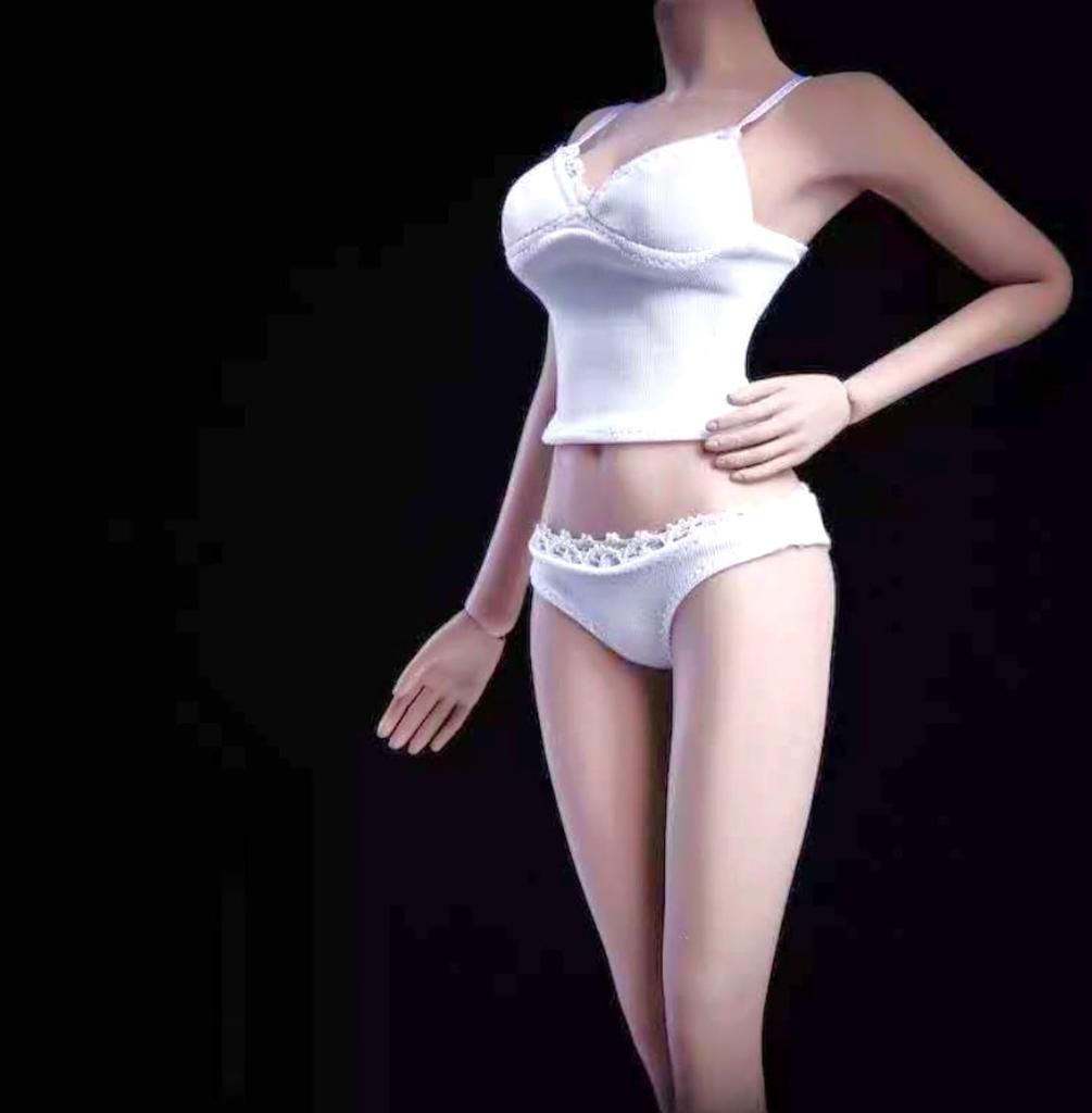 Puppe Damen Camisole Shorts Set Figur Unterwäsche Innen Spitze Schwarz Weiß Set für Basis Körper nicht [COOLPIPIT] 1/6 & & (Inklusive Gehäuse)