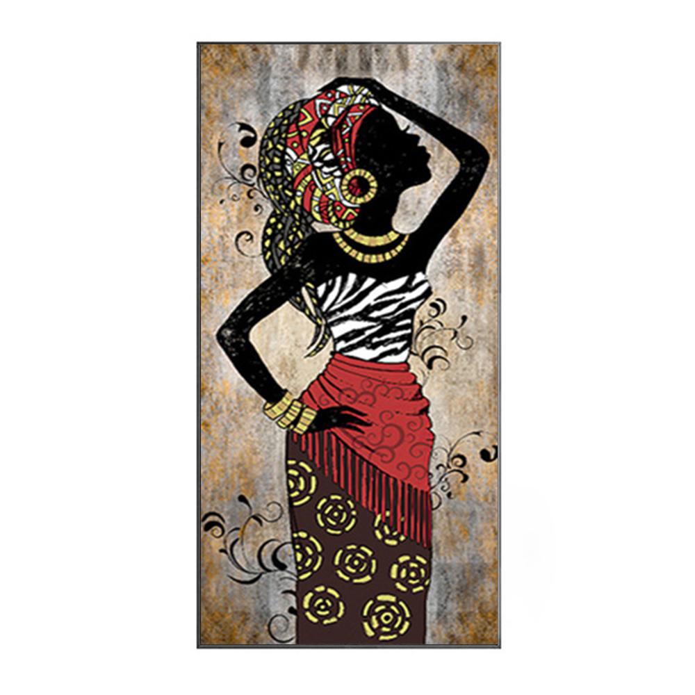 African Woman Characteristic Famous Dress Silhouette Style Wall Art Poster Home Decor Canvas Painting Picture Print Artwork Gift