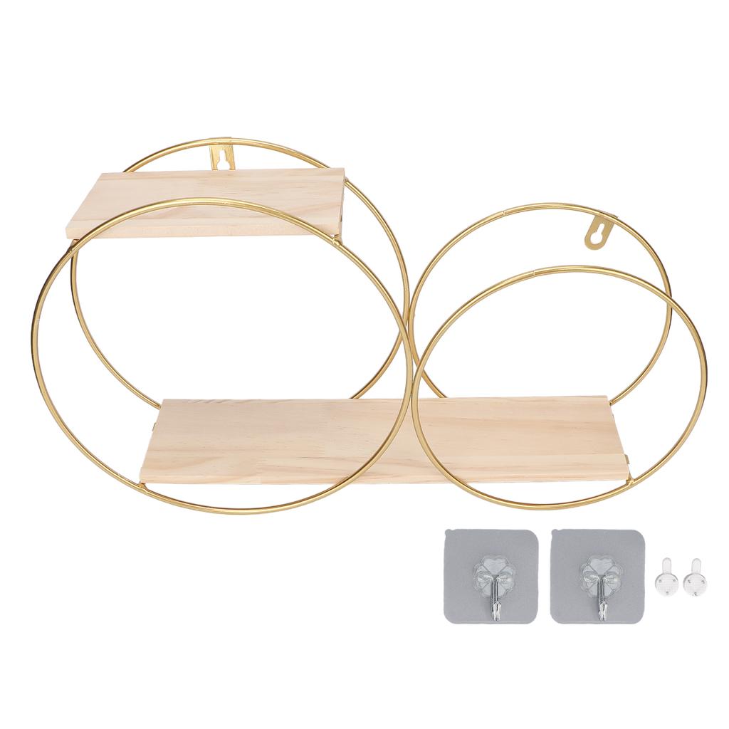 Wall Hanging Storage Shelf Metal Round Decorative Wall Mount Floating Organizer for Bathroom