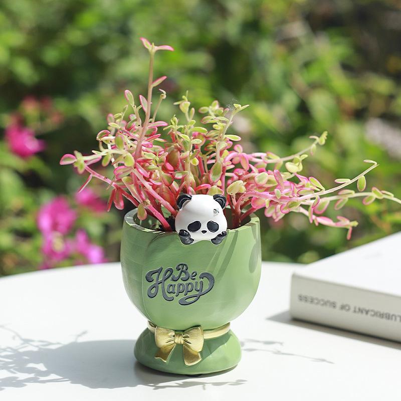 Cartoon Fleischigkeit Blumentopf Vase Harz Gartenbau Desktop Niedliches Tier Fensterbank Gartendekoration Originalität Einfaches Geschenk