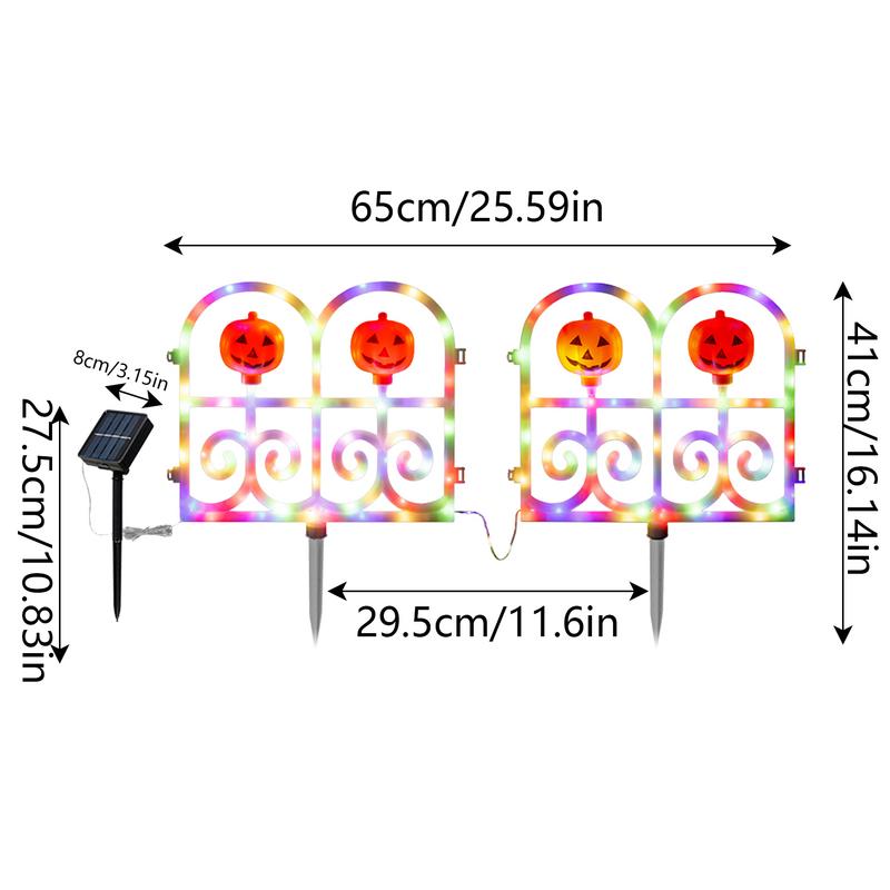 Lighted Christmas Fence 2X Picket Fence Garden Border Waterproof Lighting Fence Decoration For Patio