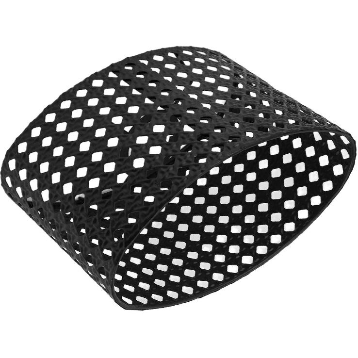 Iron Hollow Oval Lampshade, Metal Engraving, Compatible with E27 and E14 Lampholders (Black)