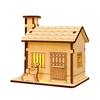Wooden LED Lighted House Ornament Handcrafted Glowing Christmas House Decoration Xmas Holiday Party Desktop Decor