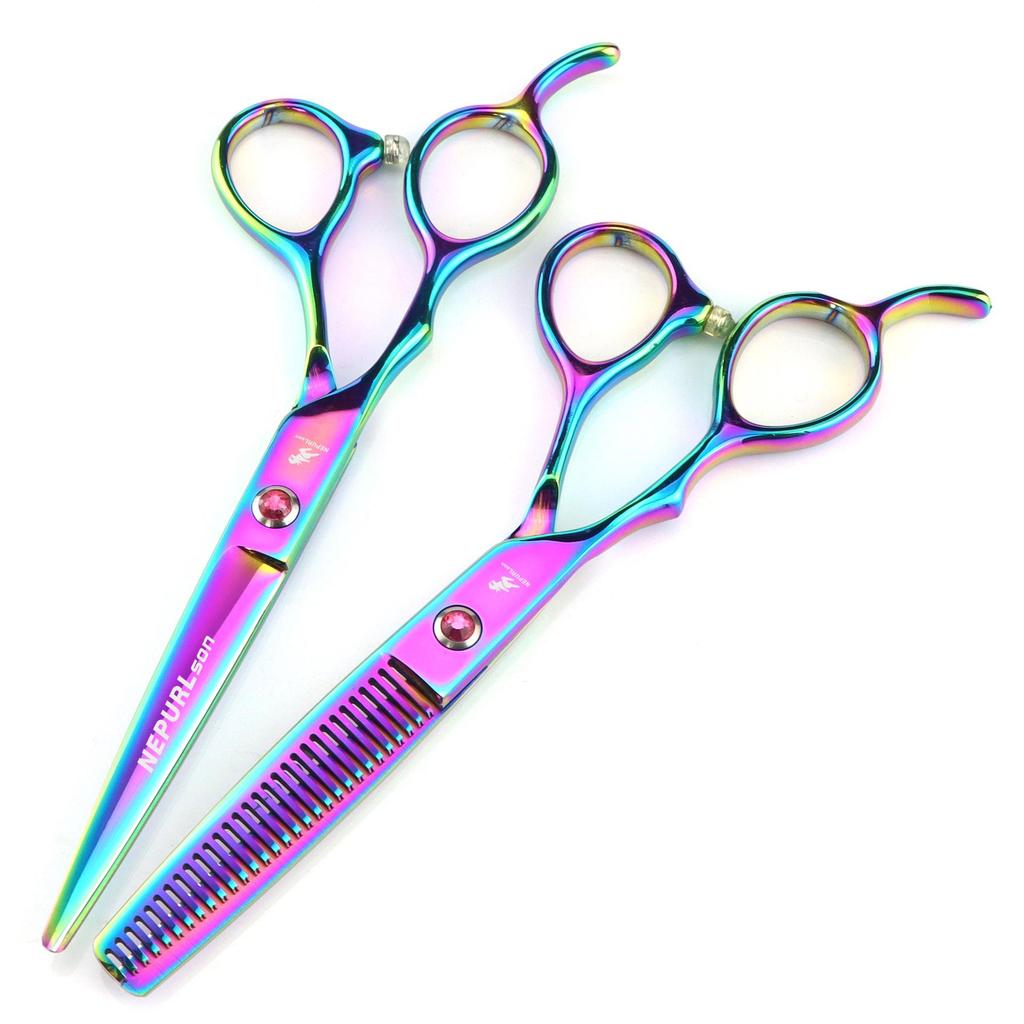 6.0" God Walker Left-Handed Hairdressing Scissors - Color Styling Straight & Thinning 