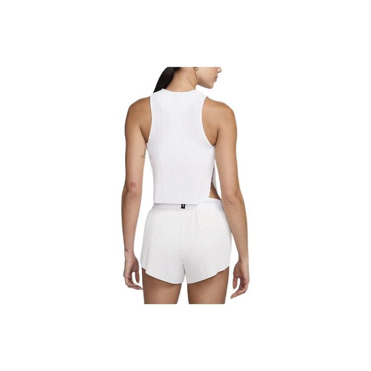 Nike Aeroswift Logo Round Neck Comfortable Short Running Vest Women Tops White FN2713-100
