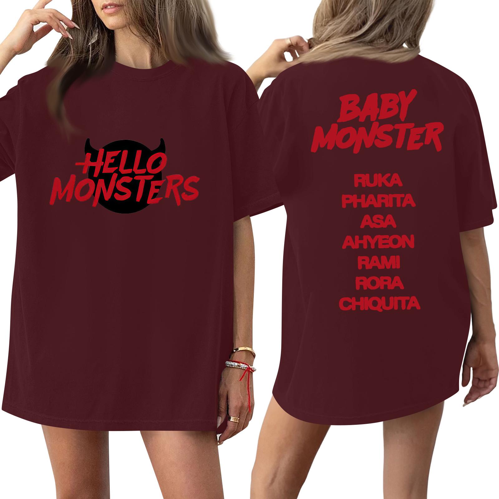 

Women s Round Neck Printed Short,sleeved T,shirt Top XXXL винний