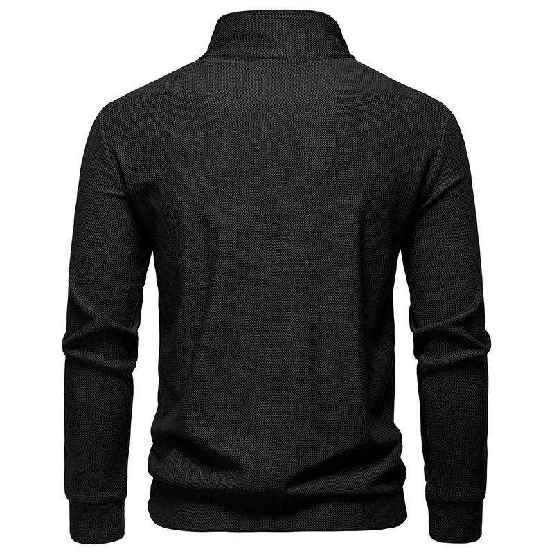 Men's Turtleneck Henley Shirt Long Sleeve Casual Top for Men Autumn Winter Warm Textured Pullover with Pocket Multi-Color Fashion Male Blouse