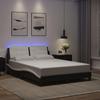 VidaXL Bed Frame with LED Lights Black White 120x200 Cm Faux Leather, Bed, Slatted Base, Faux Leather Bed, Bedroom Furniture At 3214101