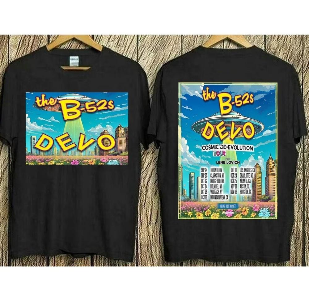 Devo & The B-52’s Cosmic De-Evolution Tour 2025 T Shirt Unisex T-Shirt XL