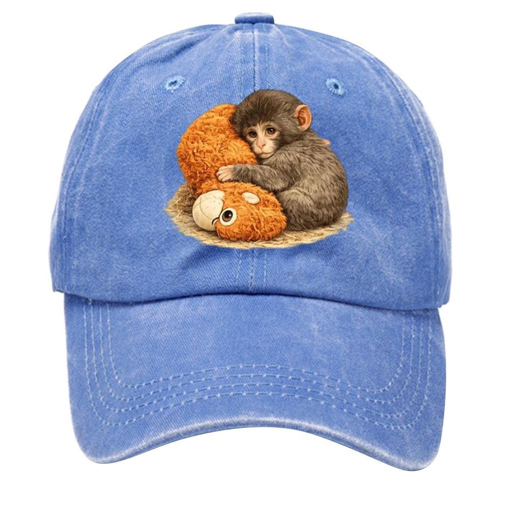 Baseballkappe aus gewaschener Baumwolle mit bedruckter Distressed Soft Top Denim-Hut für Männer, Europäischer und Amerikanischer Retro-Hut