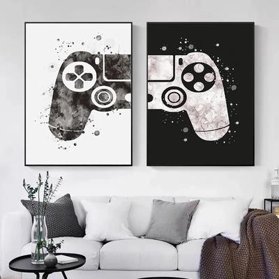 Nordisches Poster HD Druck Leinwandmalerei Neues Design Jungen Spiel Schwarze Illustration Gamer Zitate Wandkunst Kinderkunst Bild Heimdekor
