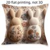 Cartoon Easter Pillow Cover 2D Flat Easter Theme Bunny Cushion Cover Skin Friendly Wear-resistant Throw Pillow Cover Study Room