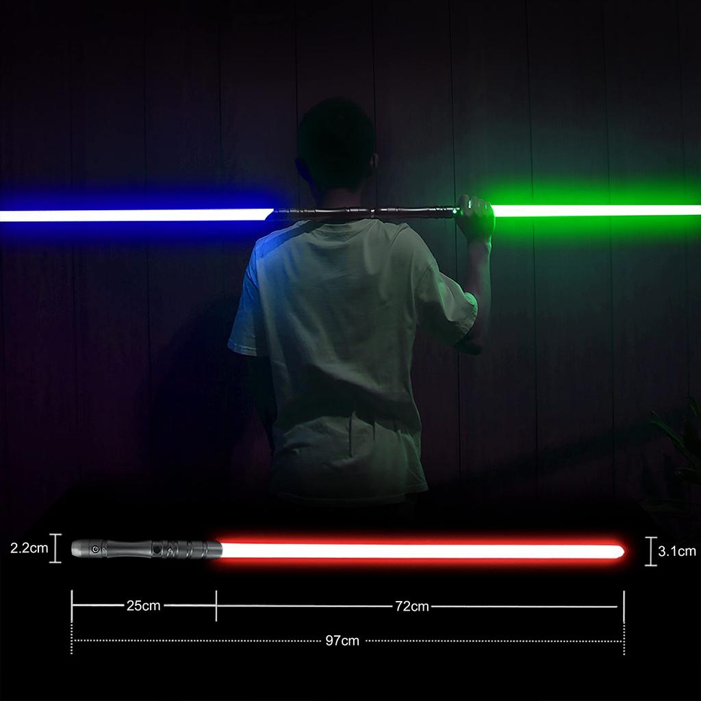 YDD Jedi Sith Aluminum Handle LED Lightsaber with 16 Color Battle Ready Switching, (Gray Handle)