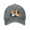 Halloween Gnomes Graphic Decor Witch Cat Pumpkin Bat Washed Baseball Cap Outdoor For Womens Unisex FeUnisex