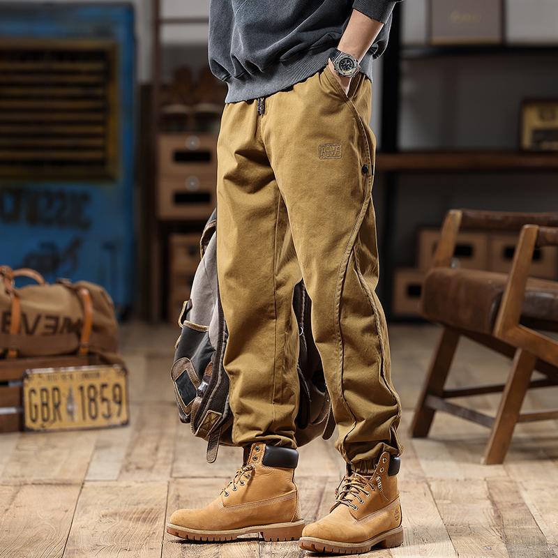 2025 Men's American Retro Harem Overalls - Thickened Spring/Autumn Casual Pants