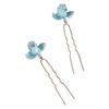 2PCS Traditional Chinese Floral Hair Stick Elegant Updo Hair Glazed Flowers Decor for Festival Wedding Party Hair Decor