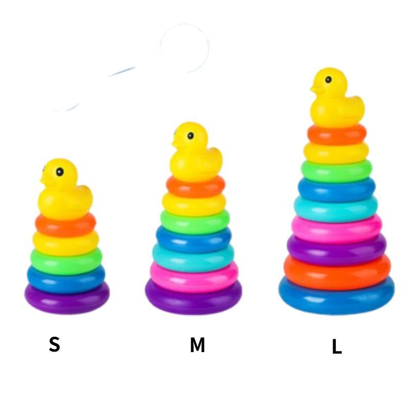 Jenga Rainbow Color Ring Stacking Tower Duck Tub Play Toys Baby Development