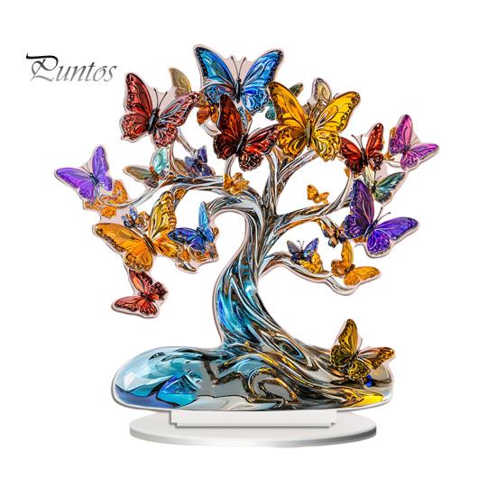 

Украшение в виде сердечка в виде дерева, цветное акриловое 2D-плоское украшение на день святого Валентина, настольное дерево-бабочка для дома, каминная полка, украшение стола Butterfly