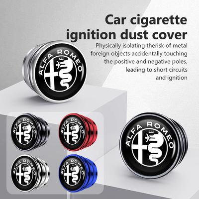 Auto Logo Zigarettenanzünder Abdeckung Staubdicht Dekoration Kappe Zubehör Für Giulia 147 Mito 156 159 166 GT Stelvio