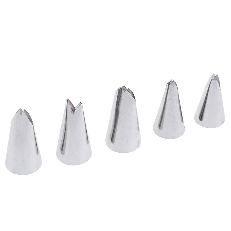 5Pcs/set Leaves Cream Decorated Mouth Nozzles Stainless Steel Baking Tools Nozzles Pastry Cake Decorating Pastry Fondant Tools