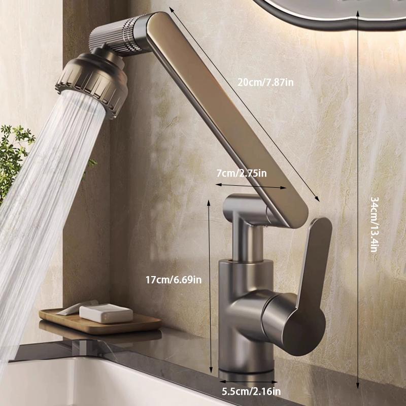 Universal Dual-Mode Rotating Faucet Mechanical Arm Wash Basin Kitchen Bathroom Hot And Cold Household Basin Wash Basin Wash Up