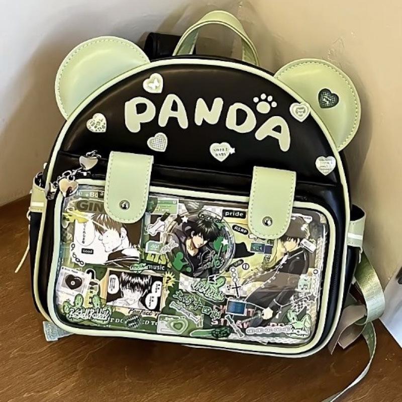 Neuer Original Studenten Ita Rucksack mit großer Kapazität und niedlichem Panda Anime Abzeichen