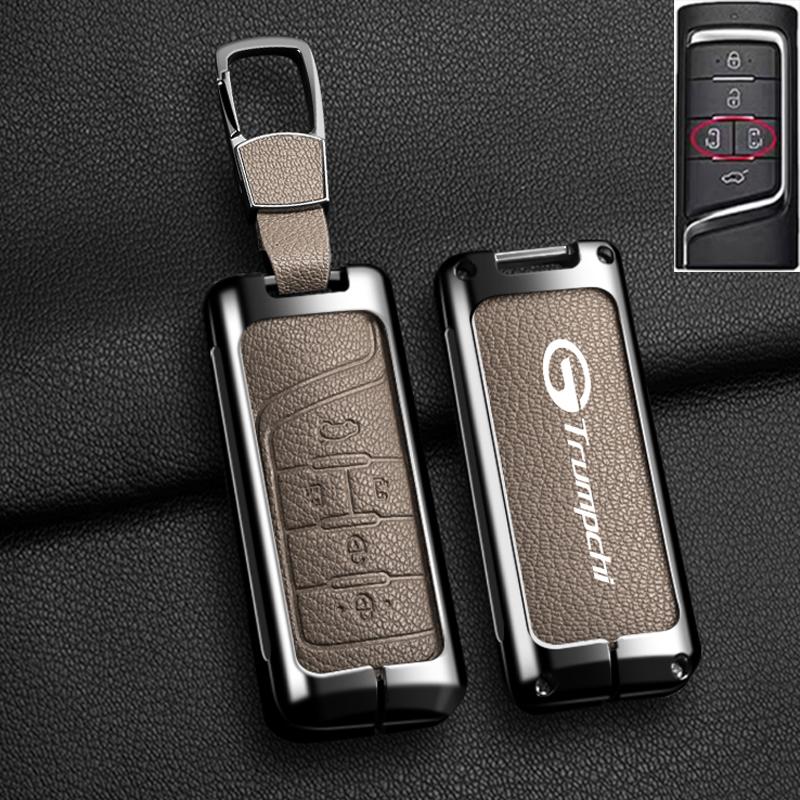 Auto Smart Key Fob Cover Case Fit For Gac Trumpchi Gs7 Gs8 Gm8 Gs5 Ga6 Gm6 Zinc Alloy Genuine Leather Key Fob Protect Mount Remote Automotive Auto