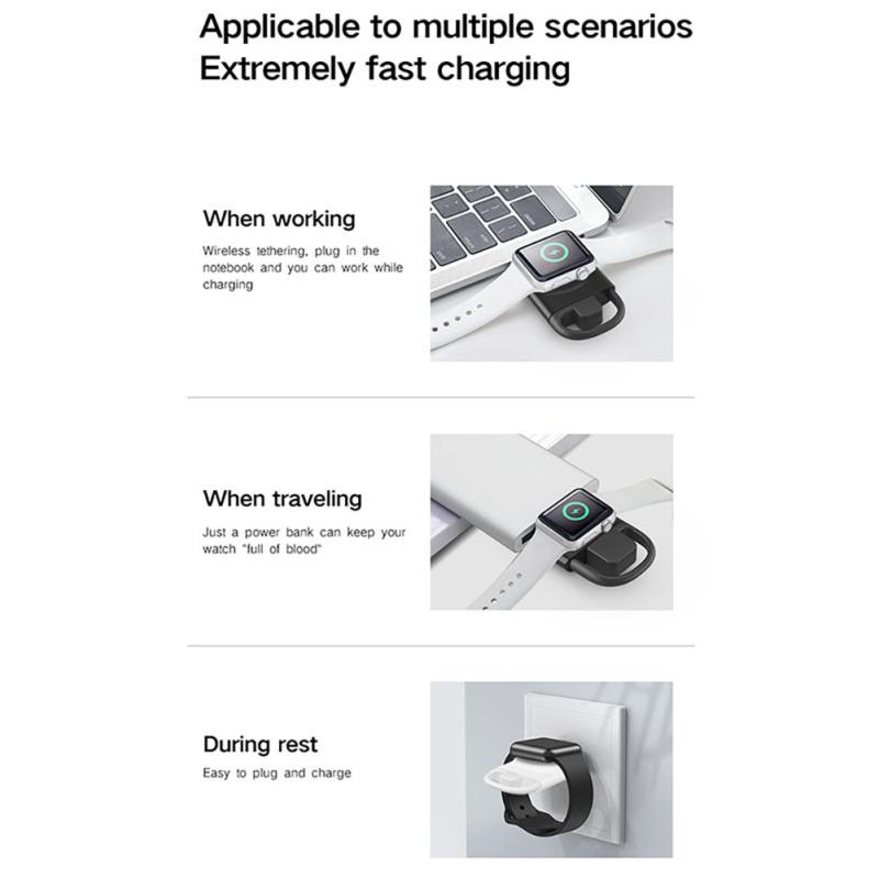 Carregador Sem Fio Portátil Relógio Sucção Magnética Automática Usb Carregador Rápido Base Docking Compatível