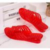 Women's Summer Hotel Bathroom Slippers Plastic Flat Sandals Indoor Bathing Room Slippers Crystal for Women