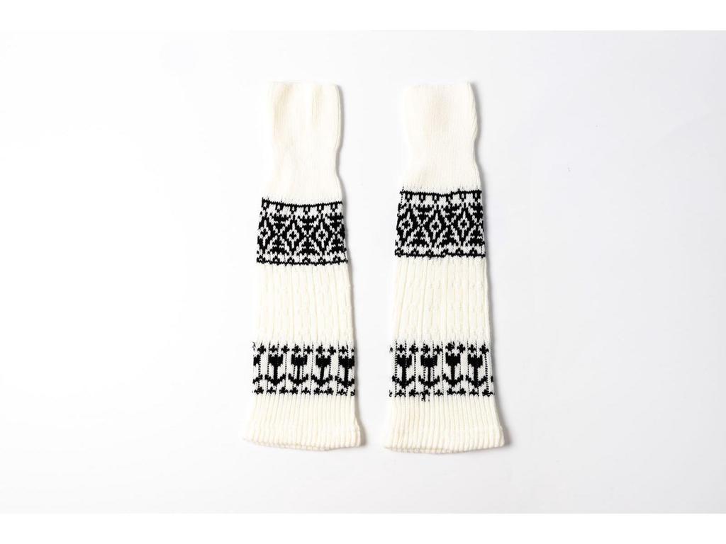Retro Fair Isle Knit Leg Warmers: Chunky, Slimming Knee-High Socks for Autumn/Winter