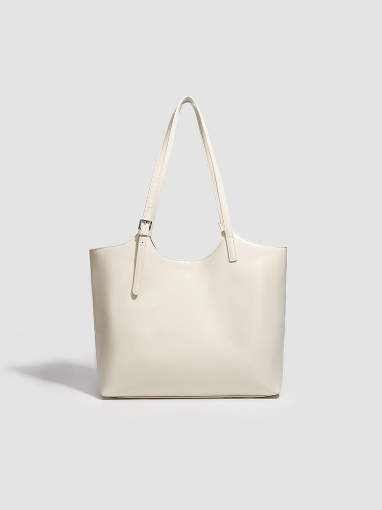 Simple Oil Wax Leather Shoulder Bag Large Capacity Tote Bag Fashion Daily Commuting Versatile Casual Shoulder Bag Women