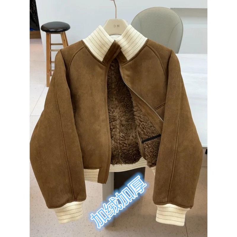 Lamb Wool Imitation Fur Jacket Women's Autumn and Winter New Fur Integrated Locomotive Clothing Loose Fleece Thicker
