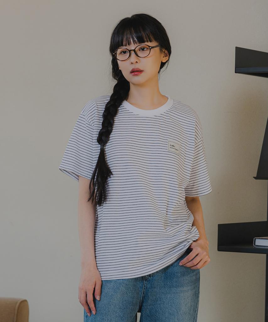 BAKKEN [Women] Striped Short Sleeve T-Shirt Bk3958 (2 Colors)